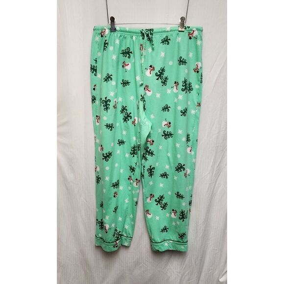 PajamaGram CO. Christmas 2PC Pajama Set Multicolor Green Size 1X - Picture 2 of 8